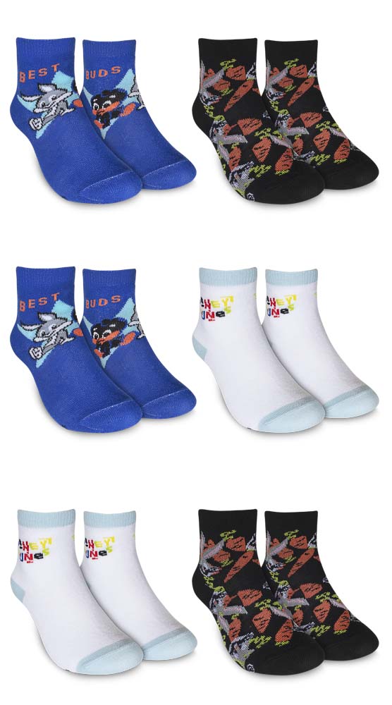 Kit 2 Pares de Meias 23/27 Kids Cano Curto Pernalonga e Patolino Sortidos (004LNKC22761) Hoahi 1