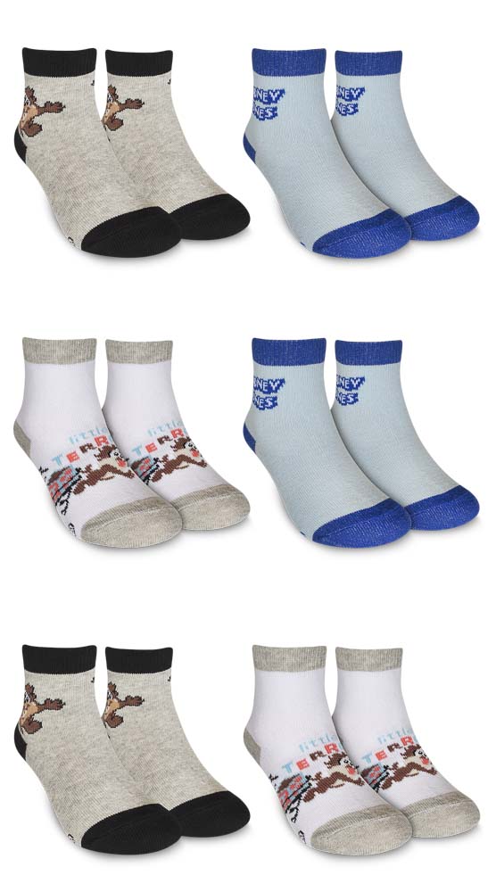 Kit 2 Pares de Meias 19/22 Infantil Cano Curto Taz Mania Sortidos (004LNIC22766) Hoahi 1