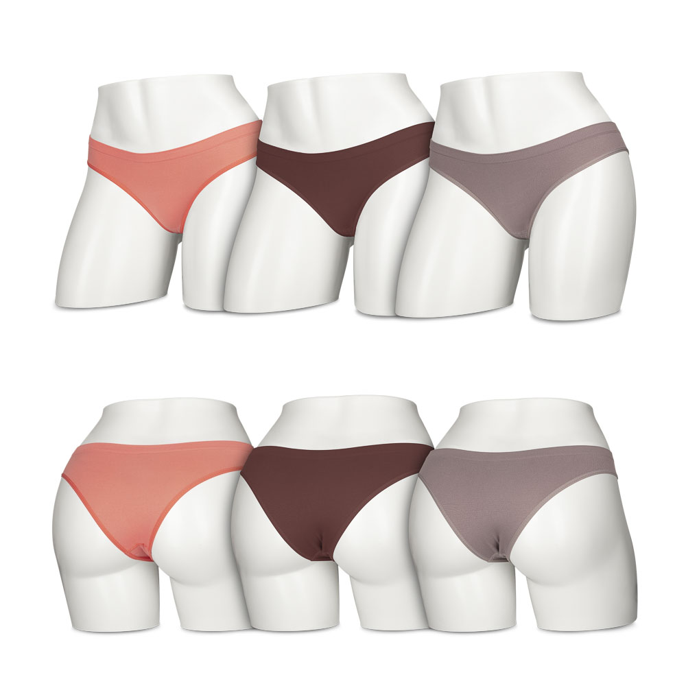 Kit 3 Calcinhas Biquini Premium SALMAO/MARROM/LILAS Tamanho GG (022HOB22006SO) Hoahi