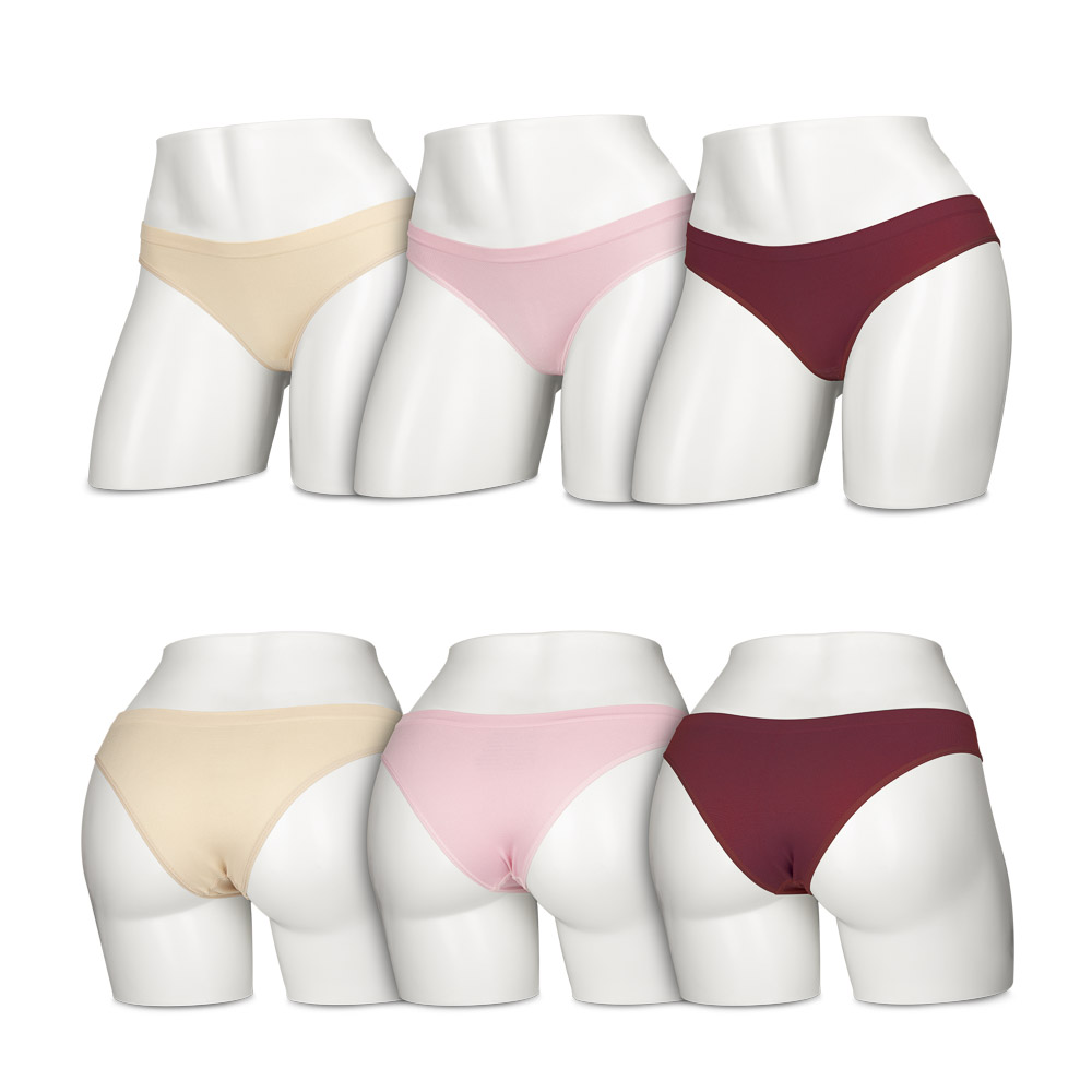 Kit 3 Calcinhas Biquini Premium BEGE/ROSA/CEREJA Tamanho P (022HOB22007SO) Hoahi