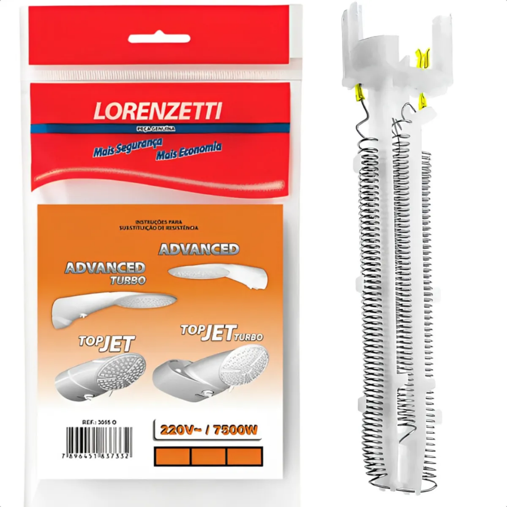 Resistencia Duchas Advanced e Top Jet 220v 7500W 3055-O 7589062 Lorenzetti 1