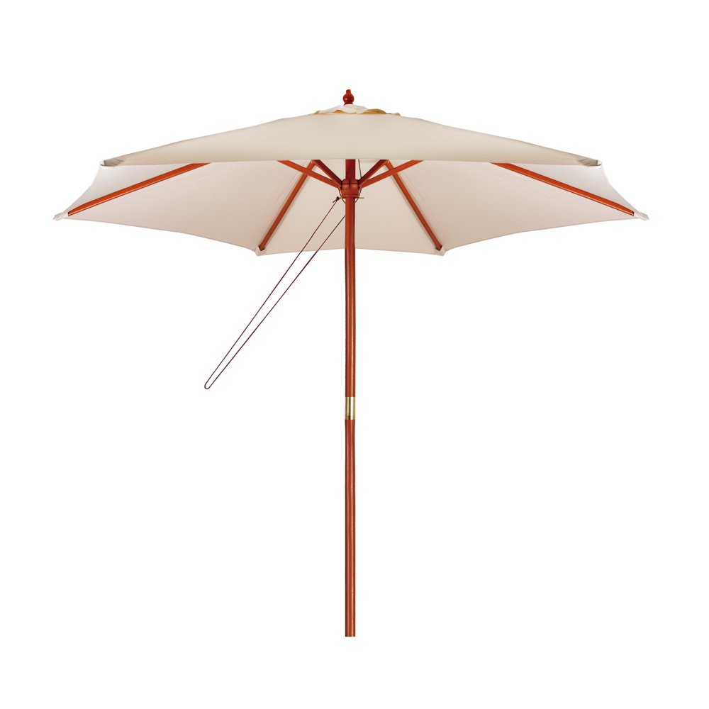 Ombrelone Guarda Sol Madeira Bege 2,4 Metros Sem Base 409164 MOR 1