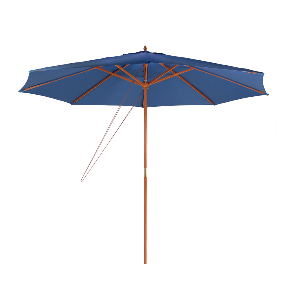 Ombrelone Guarda Sol Madeira Azul 2,4 Metros Sem Base 409165 MOR 1