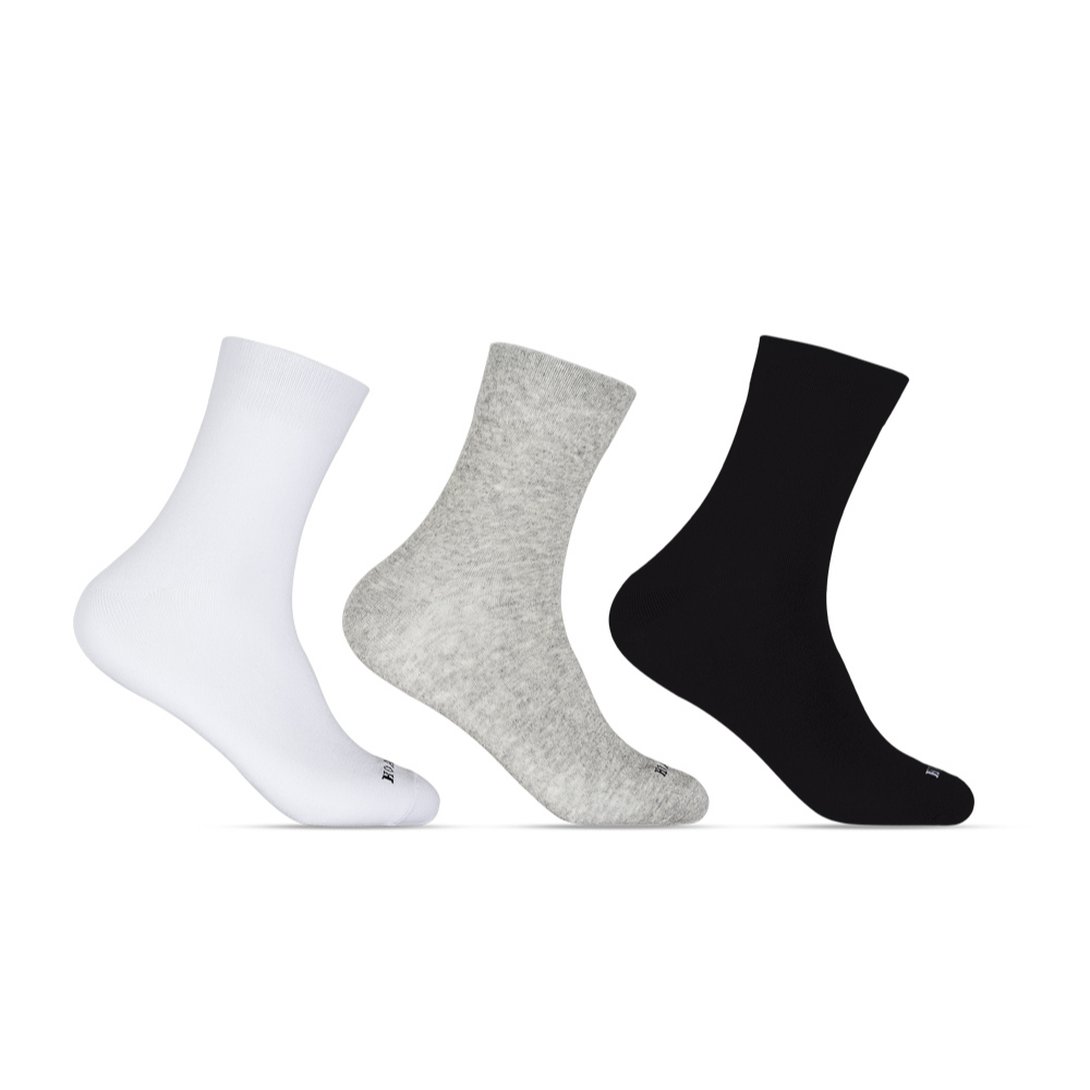 Kit 3 Pares de Meias 39/43 Casual Cano Longo Branca/Cinza/Preta (004HOML18096) Hoahi 1
