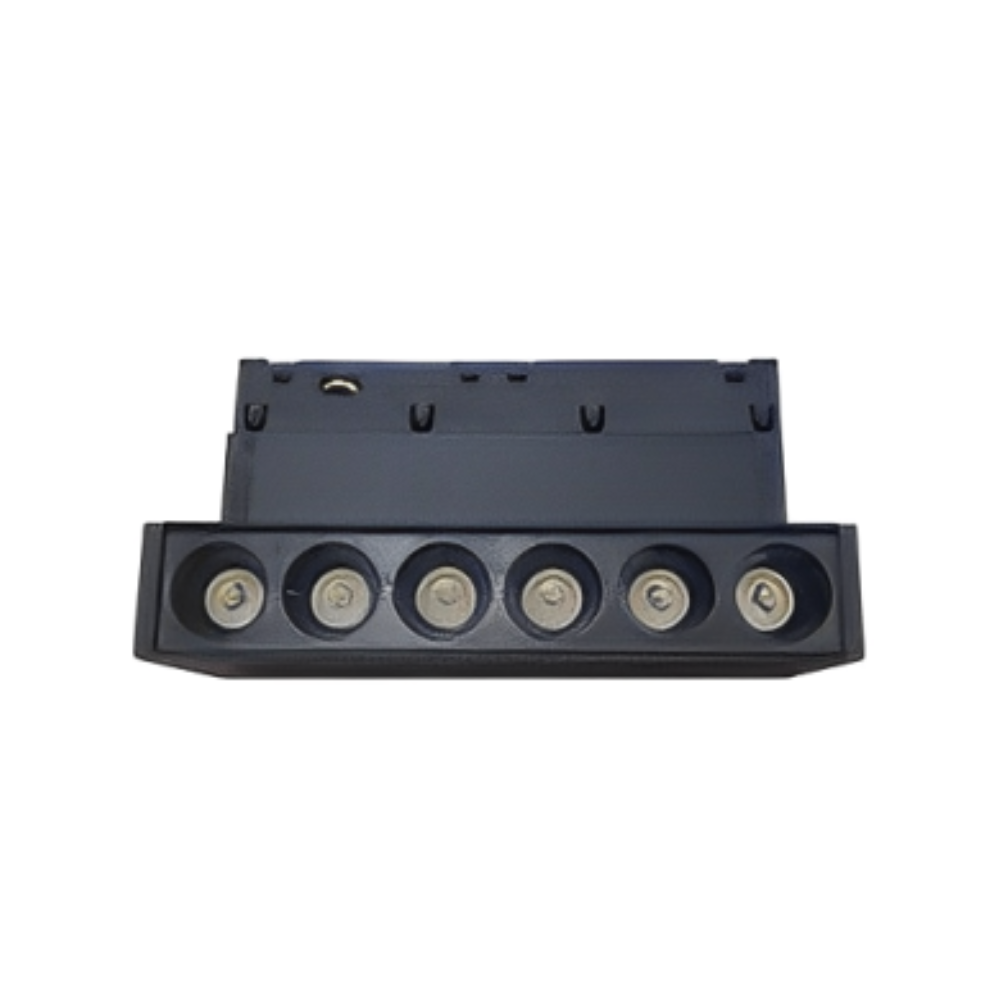 Modulo Direcional Concentrado para Trilho Magnetico Magneto22 6W 2700K Preto 6 Pontos de Luz LM2326 Luminatti 1