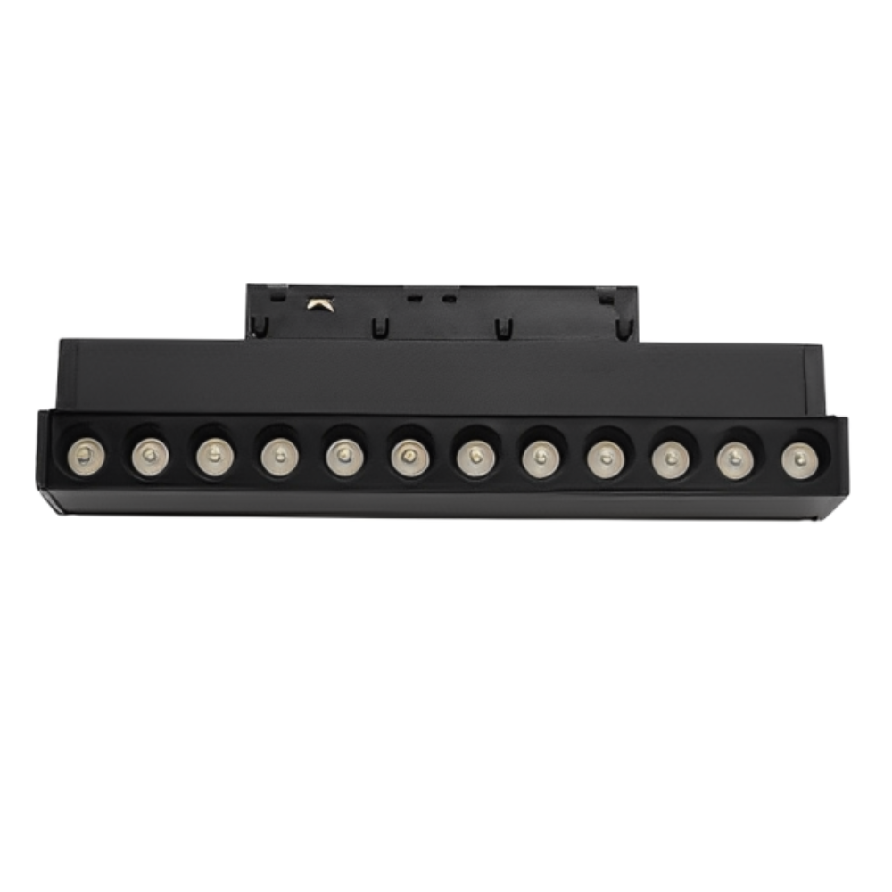 Modulo Direcional Concentrado para Trilho Magnetico Magneto22 12W 2700K Preto 12 Pontos de Luz LM2327 Luminatti 1