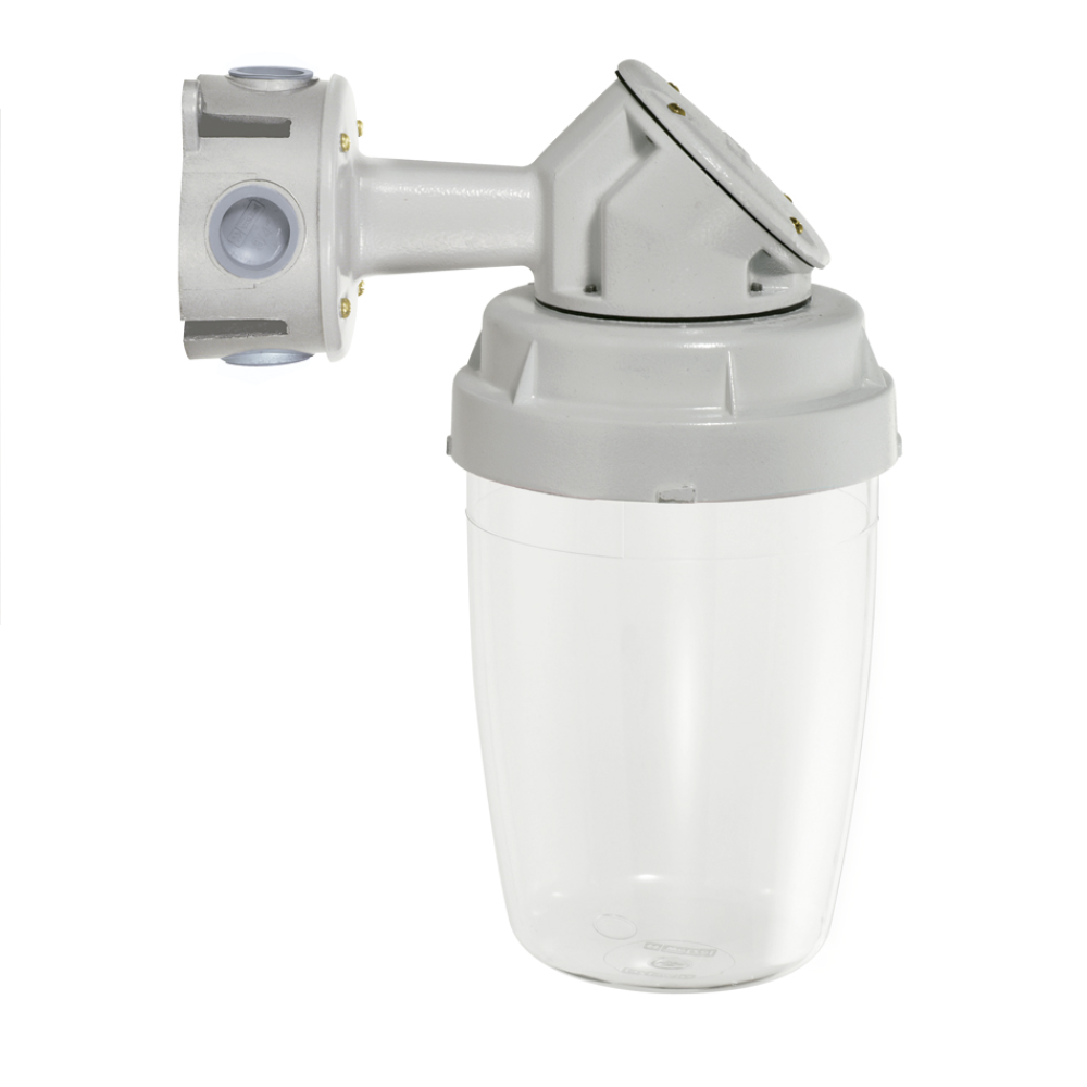 Luminária Industrial Arandela 90Gr Alumínio Policarbonato 18W E27 Sem Grade IP65 WYP-27/2 Wetzel 1