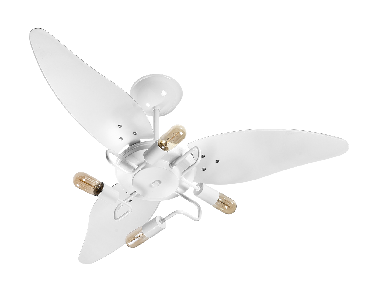 Ventilador De Teto Elegance Sputinik Branco 3 Pás Laqueadas Brancas 130W 127V C3V 12-3101 Ventidelta