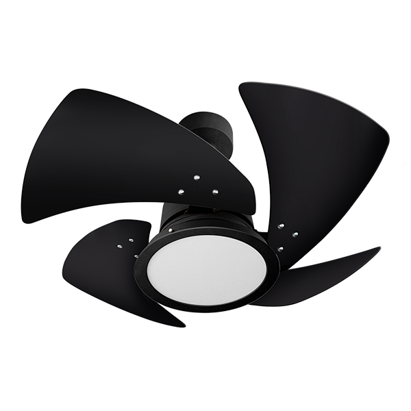 Ventilador De Teto Tornado Led PRETO 4 Pás MDF Laqueadas PRETAS Led 24W 6000K 130W 220V C3V 61-4220 Ventidelta 1