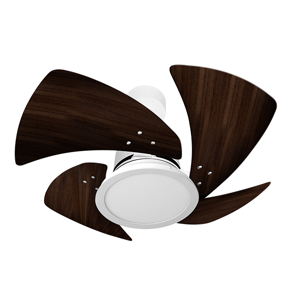 Ventilador De Teto Tornado Led BRANCO 4 Pás MDF TABACO Led 24W 6000K 130W 220V C3V 61-4221 Ventidelta 1