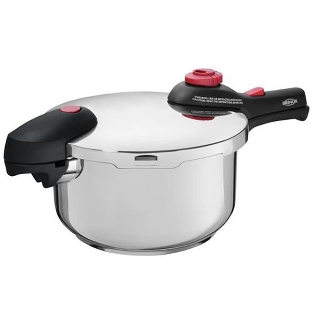 Panela De Pressao 6 Litros Supra Inox 6L 22X25Cm 4930/102 Brinox 1
