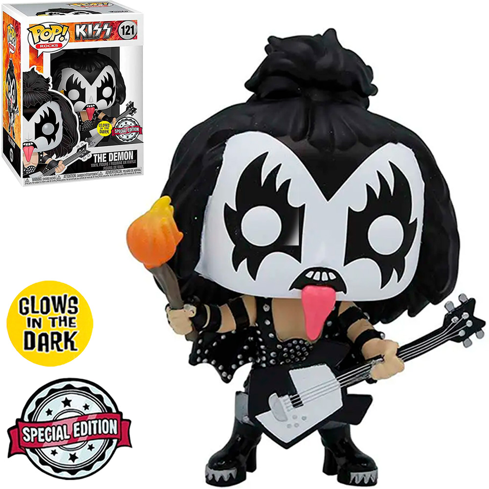 Funko Pop Rocks Kiss Exclusive - The Demon 121 (Glows In The Dark) 1