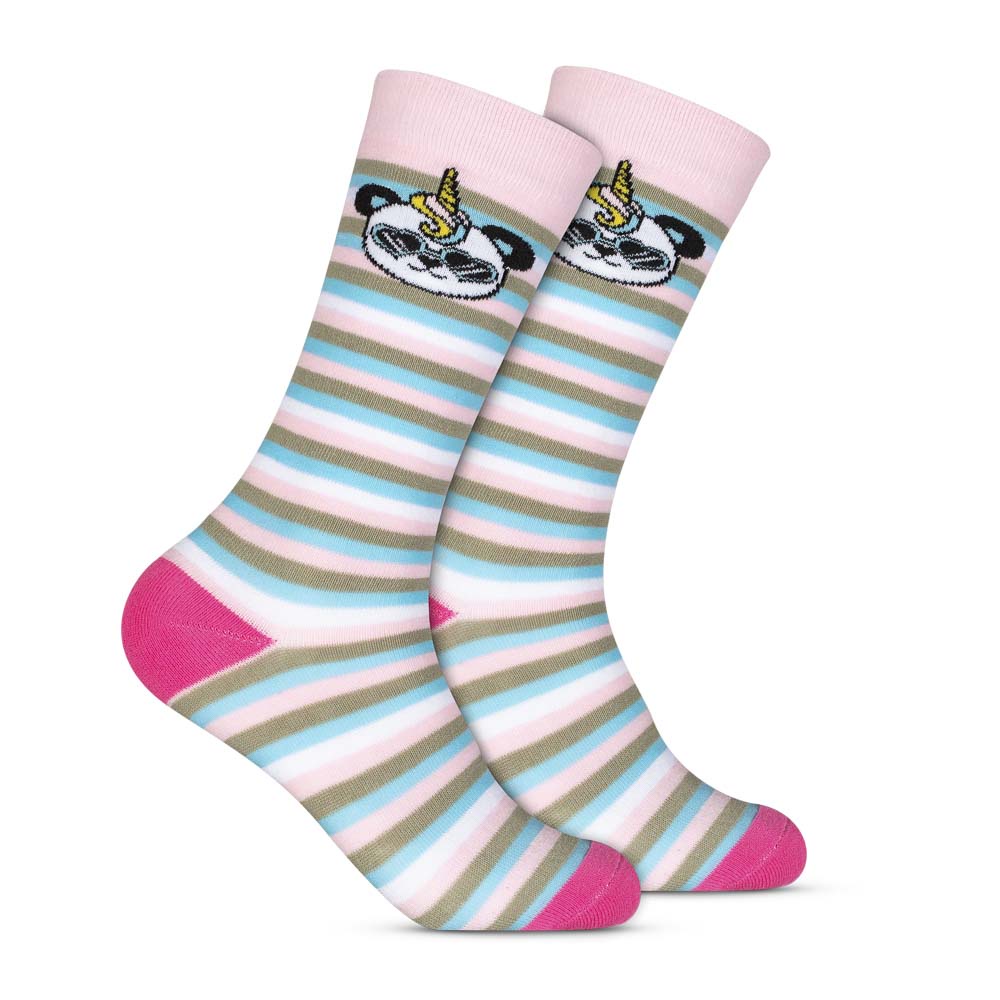 Par de Meia 33/38 Style Cano Longo Rosa Panda (004HOWL21491) Hoahi 1